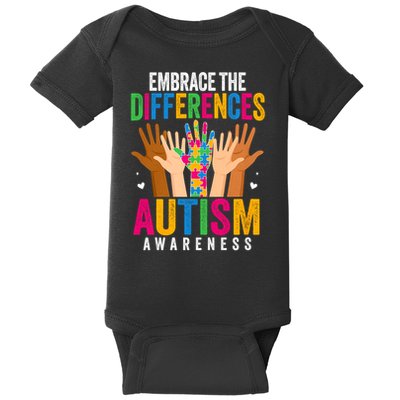 Autism Embrace the Differences Autistic Autism Awareness Baby Bodysuit