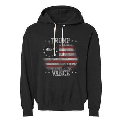 America Election Trump Vance 2024 Vice President Garment-Dyed Fleece Hoodie