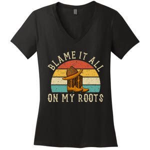 Accuse Everything To My Roots Country Music Women's V-Neck T-Shirt