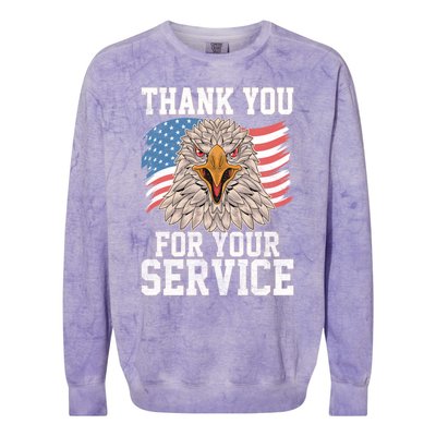 America Eagle Thank You Patriotic Veterans Day Gift Colorblast Crewneck Sweatshirt