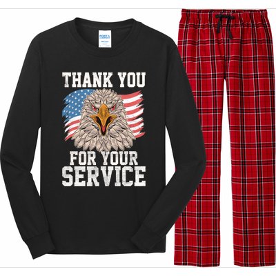 America Eagle Thank You Patriotic Veterans Day Gift Long Sleeve Pajama Set