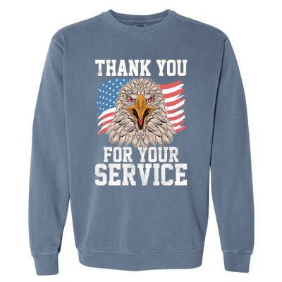 America Eagle Thank You Patriotic Veterans Day Gift Garment-Dyed Sweatshirt