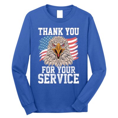 America Eagle Thank You Patriotic Veterans Day Gift Long Sleeve Shirt