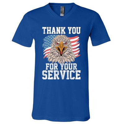 America Eagle Thank You Patriotic Veterans Day Gift V-Neck T-Shirt