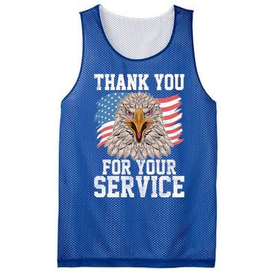 America Eagle Thank You Patriotic Veterans Day Gift Mesh Reversible Basketball Jersey Tank