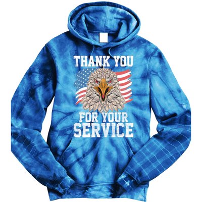 America Eagle Thank You Patriotic Veterans Day Gift Tie Dye Hoodie