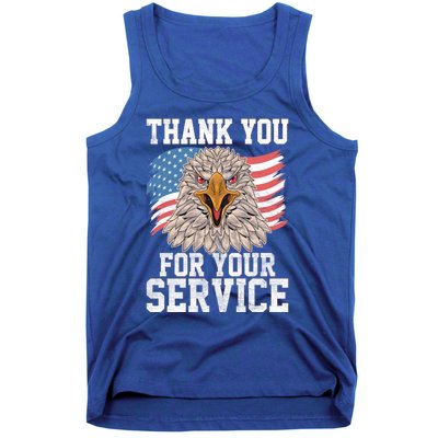 America Eagle Thank You Patriotic Veterans Day Gift Tank Top