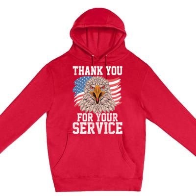 America Eagle Thank You Patriotic Veterans Day Gift Premium Pullover Hoodie