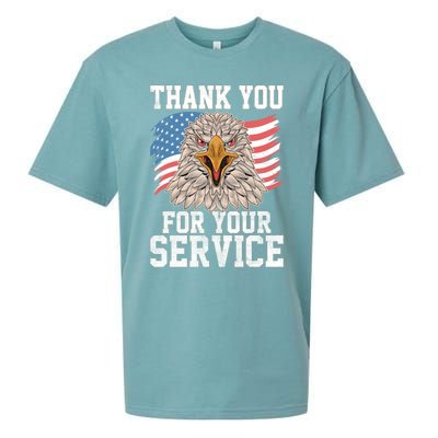 America Eagle Thank You Patriotic Veterans Day Gift Sueded Cloud Jersey T-Shirt