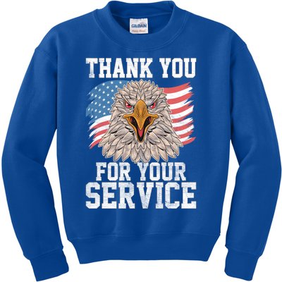 America Eagle Thank You Patriotic Veterans Day Great Gift Kids Sweatshirt