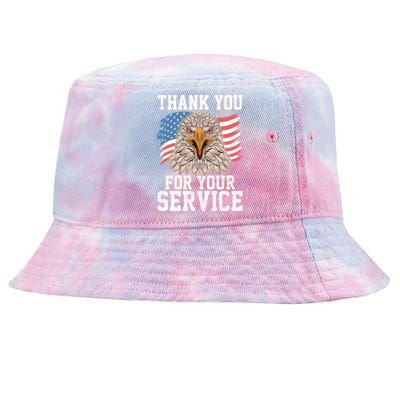 America Eagle Thank You Patriotic Veterans Day Great Gift Tie-Dyed Bucket Hat