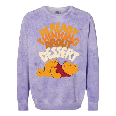 Amazon Essentials Thanksgiving Already Thinking About Dessert Colorblast Crewneck Sweatshirt