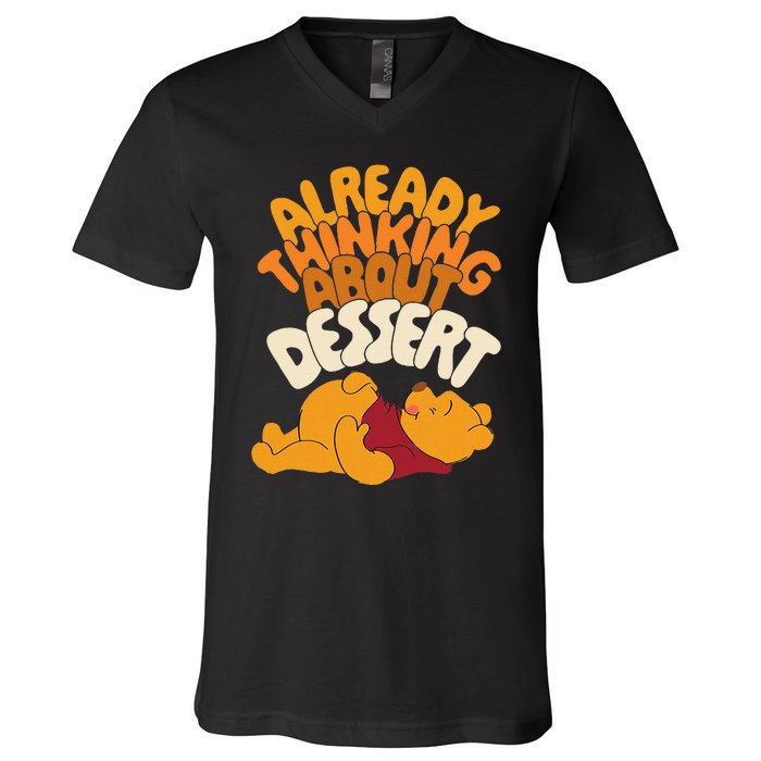 Amazon Essentials Thanksgiving Already Thinking About Dessert V-Neck T-Shirt