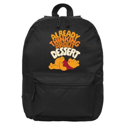 Amazon Essentials Thanksgiving Already Thinking About Dessert 16 in Basic Backpack