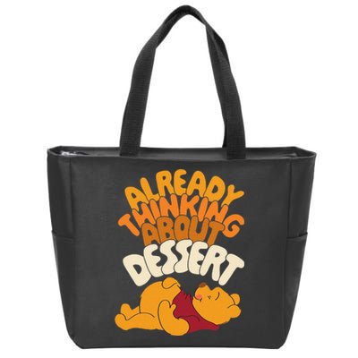 Amazon Essentials Thanksgiving Already Thinking About Dessert Zip Tote Bag