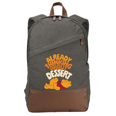 Amazon Essentials Thanksgiving Already Thinking About Dessert Cotton Canvas Backpack