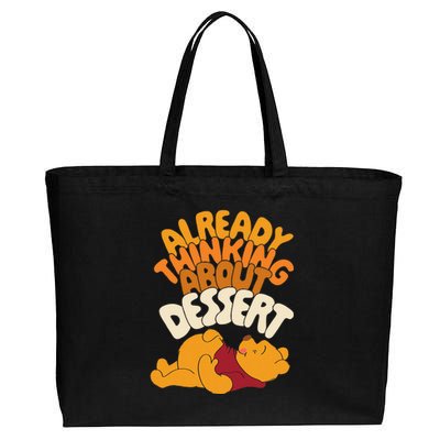 Amazon Essentials Thanksgiving Already Thinking About Dessert Cotton Canvas Jumbo Tote