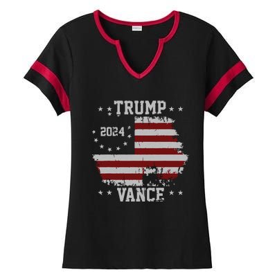 America Election Trump Vance 2024 Vice President Ladies Halftime Notch Neck Tee