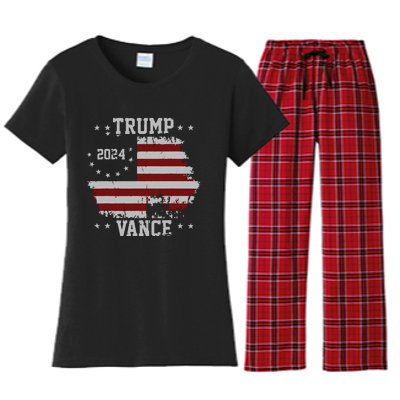 America Election Trump Vance 2024 Vice President Women's Flannel Pajama Set