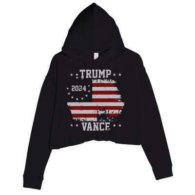 America Election Trump Vance 2024 Vice President Crop Fleece Hoodie