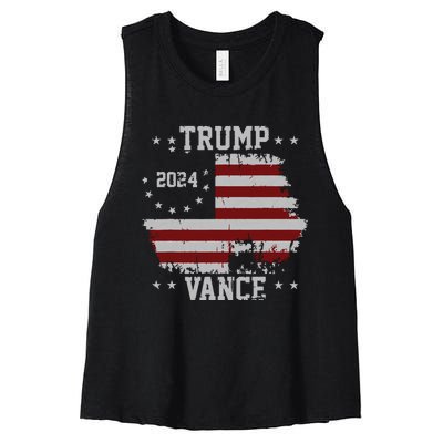 America Election Trump Vance 2024 Vice President Women's Racerback Cropped Tank