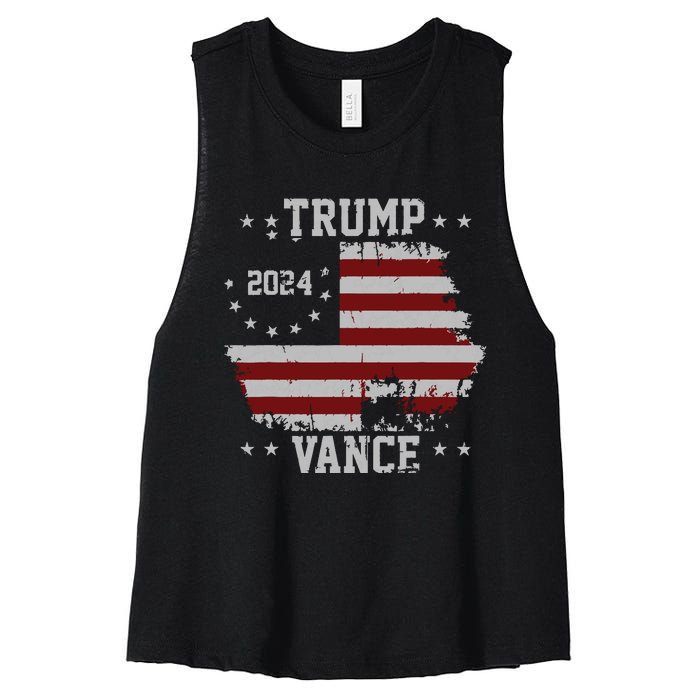 America Election Trump Vance 2024 Vice President Women's Racerback Cropped Tank