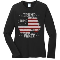 America Election Trump Vance 2024 Vice President Ladies Long Sleeve Shirt