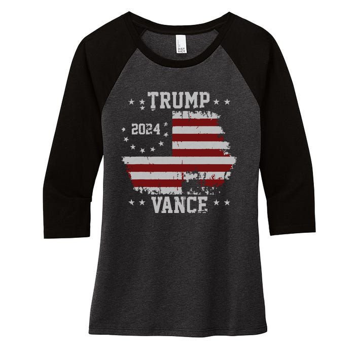 America Election Trump Vance 2024 Vice President Women's Tri-Blend 3/4-Sleeve Raglan Shirt