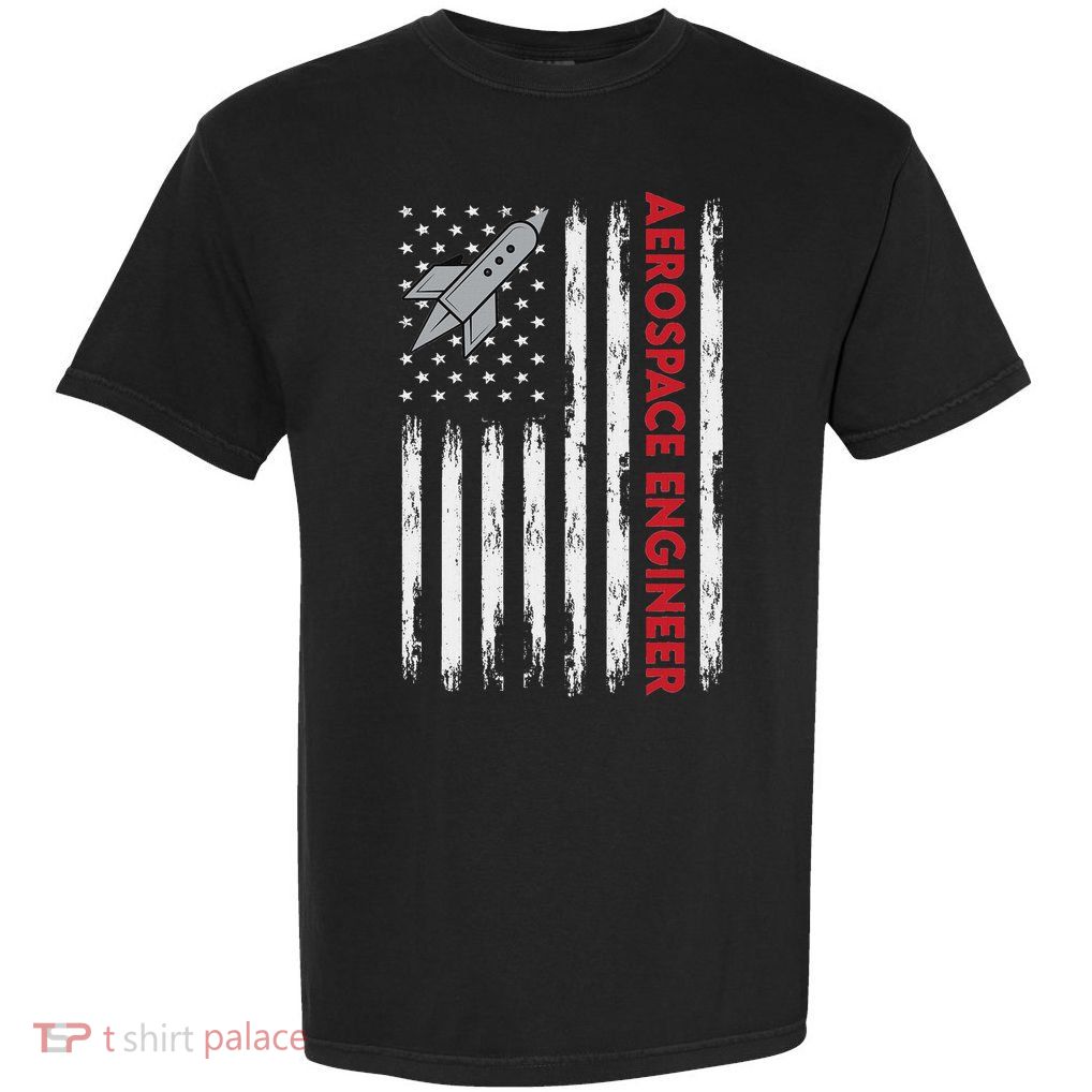 Aerospace Engineer Usa Flag Design Garment-Dyed Heavyweight T-Shirt