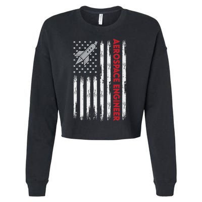 Aerospace Engineer Usa Flag Design Cropped Pullover Crew