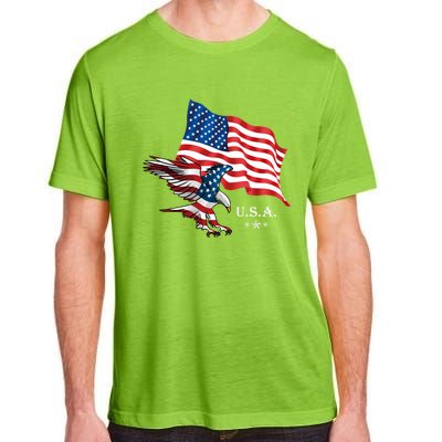 American Eagle Usa Flag Patriotic American Funny Gift Adult ChromaSoft Performance T-Shirt