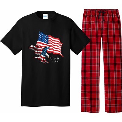 American Eagle Usa Flag Patriotic American Funny Gift Pajama Set