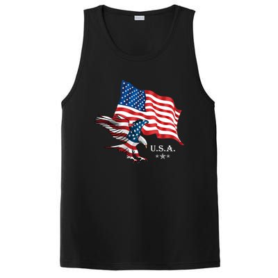 American Eagle Usa Flag Patriotic American Funny Gift PosiCharge Competitor Tank