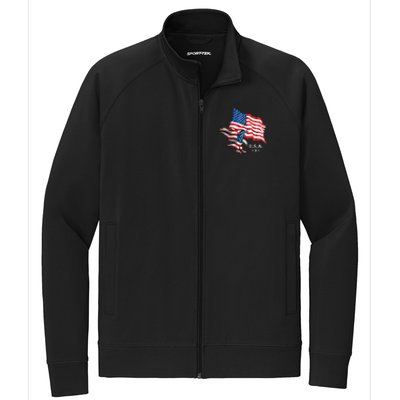 American Eagle Usa Flag Patriotic American Funny Gift Stretch Full-Zip Cadet Jacket