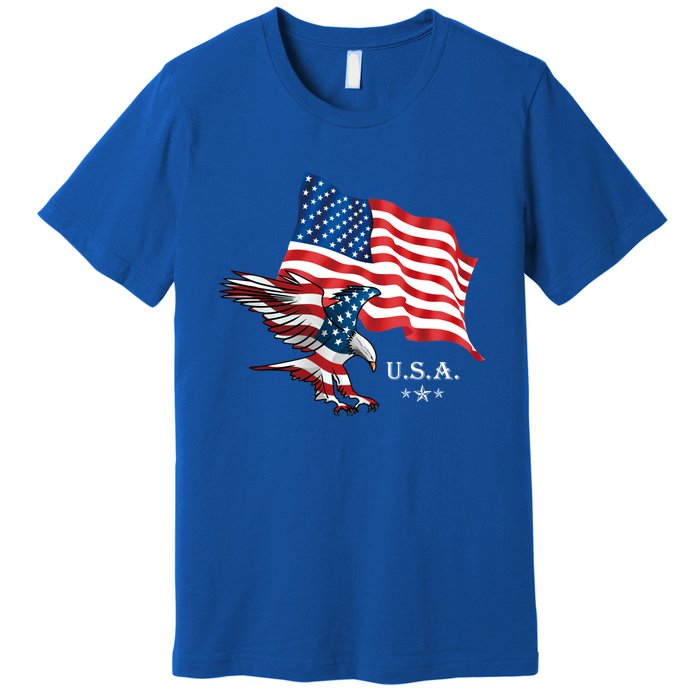 American Eagle Usa Flag Patriotic American Funny Gift Premium T-Shirt