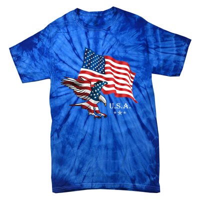 American Eagle Usa Flag Patriotic American Funny Gift Tie-Dye T-Shirt