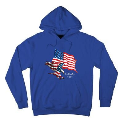 American Eagle Usa Flag Patriotic American Funny Gift Tall Hoodie