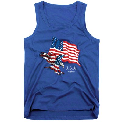 American Eagle Usa Flag Patriotic American Funny Gift Tank Top