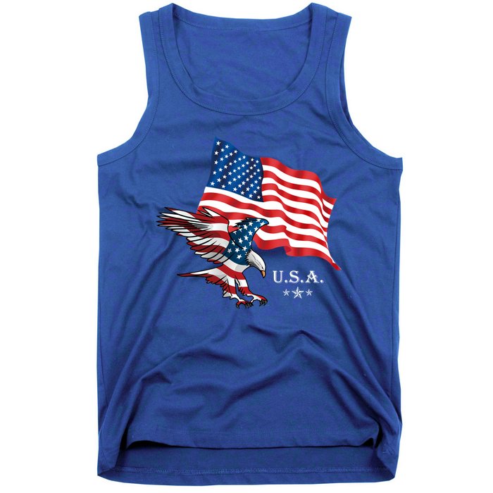 American Eagle Usa Flag Patriotic American Funny Gift Tank Top