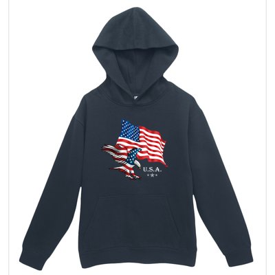 American Eagle Usa Flag Patriotic American Funny Gift Urban Pullover Hoodie