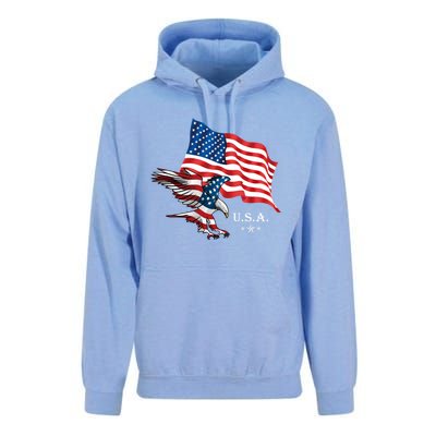 American Eagle Usa Flag Patriotic American Funny Gift Unisex Surf Hoodie