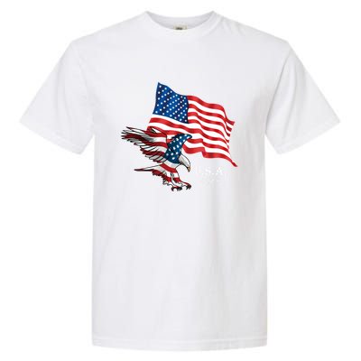 American Eagle Usa Flag Patriotic American Funny Gift Garment-Dyed Heavyweight T-Shirt