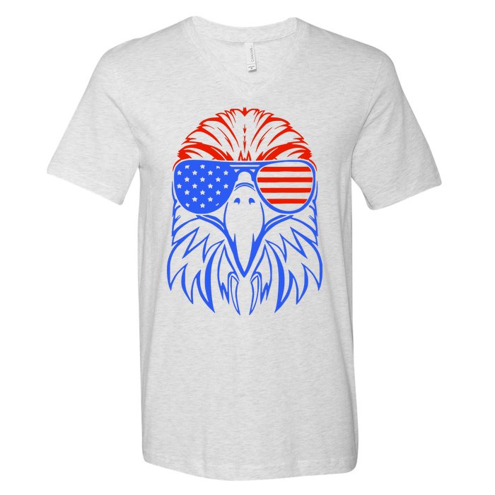 American Eagle Usa Flag V-Neck T-Shirt