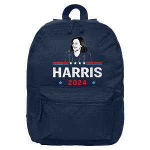 America Election Vote Kamala Harris 2024 President 16 in Basic Backpack