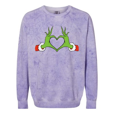 Awesome Elf With Cute Heart Hands Style Christmas Costumes Colorblast Crewneck Sweatshirt