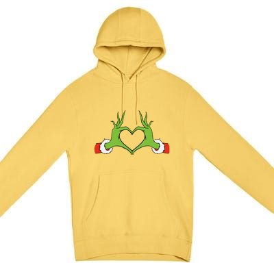 Awesome Elf With Cute Heart Hands Style Christmas Costumes Premium Pullover Hoodie