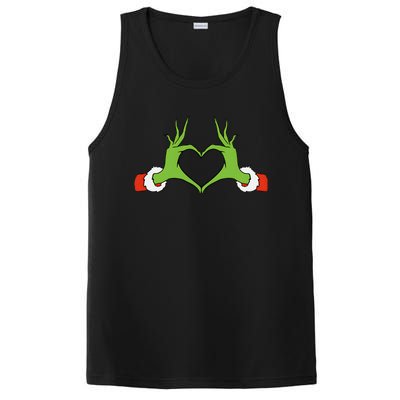 Awesome Elf With Cute Heart Hands Style Christmas Costumes PosiCharge Competitor Tank