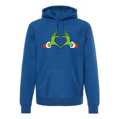 Awesome Elf With Cute Heart Hands Style Christmas Costumes Premium Hoodie