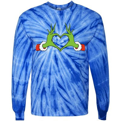 Awesome Elf With Cute Heart Hands Style Christmas Costumes Tie-Dye Long Sleeve Shirt