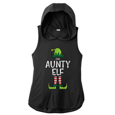 Aunty Elf Xmas Matching Christmas For Family Aunt Ladies PosiCharge Tri-Blend Wicking Draft Hoodie Tank